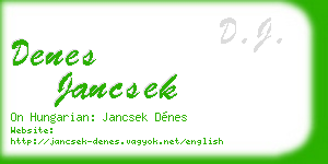 denes jancsek business card